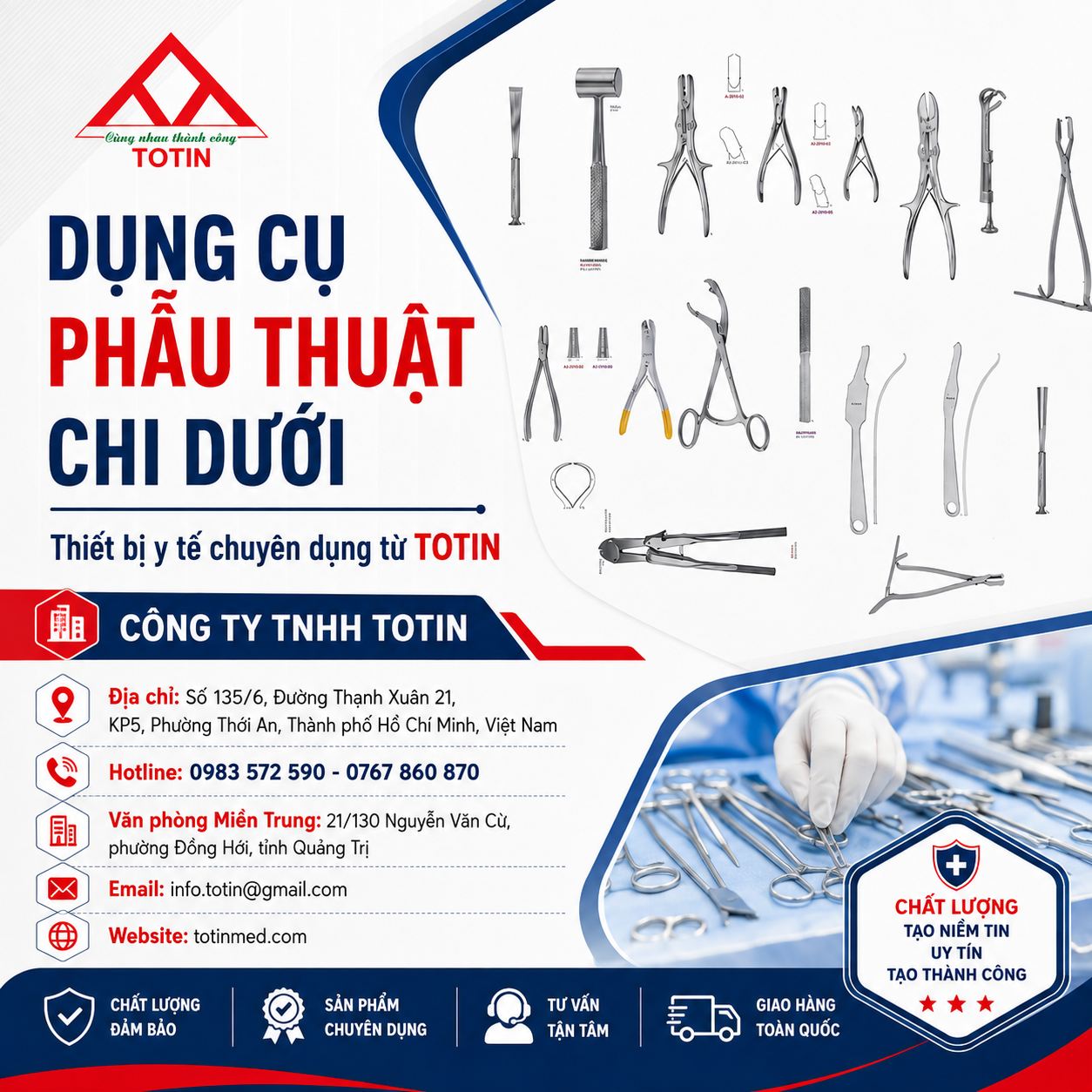 Dụng Cụ Phẫu Thuật Chi Dưới Tại HCM