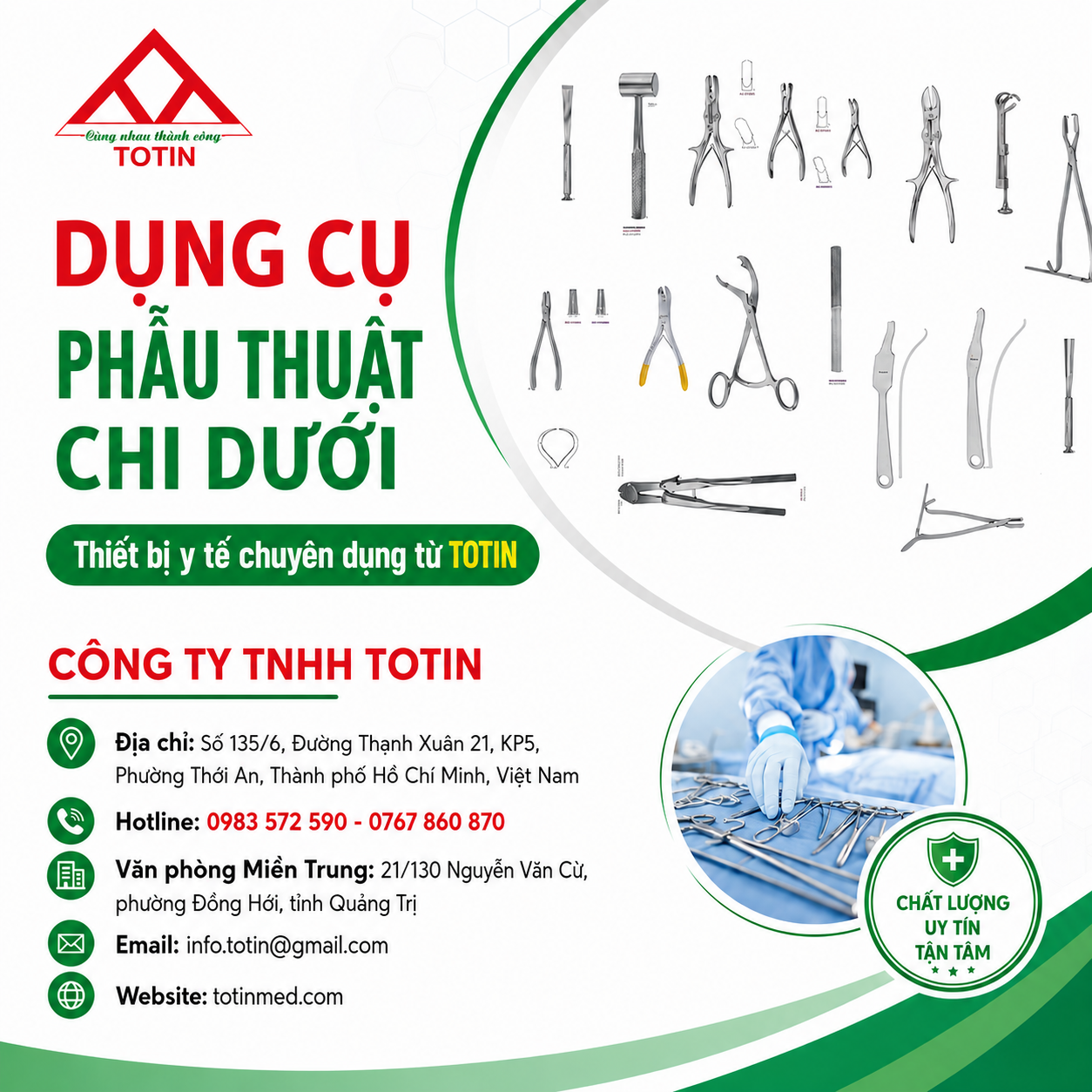 Dụng Cụ Phẫu Thuật Chi Dưới Tại HCM